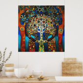 Gustav Klimt inspireerde The Tree of Life Poster (Keuken)