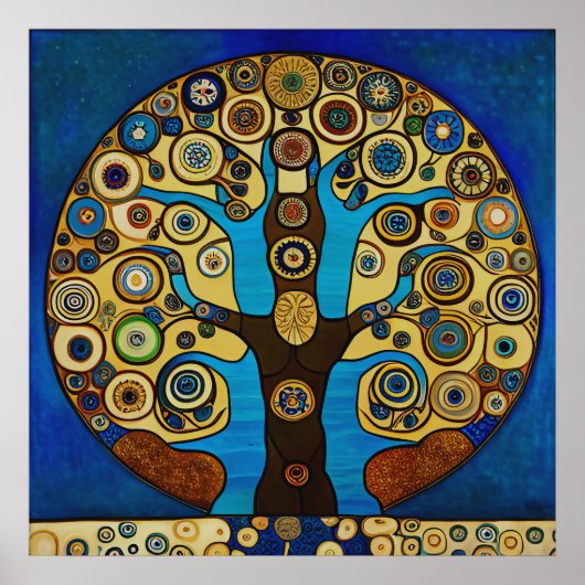 Gustav Klimt inspireerde The Tree of Life Poster (Voorkant)