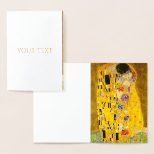Gustav Klimt is het beroemde schilderij The Kiss. Folie Kaarten