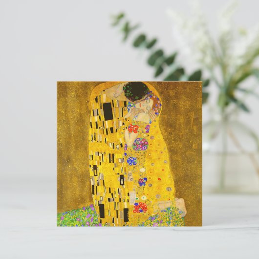 Gustav Klimt is het beroemde schilderij The Kiss. Kaart (Staand voorkant)