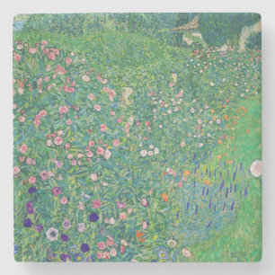 Gustav Klimt - Italiaans tuinlandschap Stenen Onderzetter