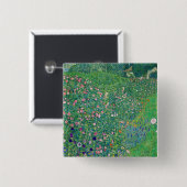 Gustav Klimt - Italiaans tuinlandschap Vierkante Button 5,1 Cm (Voorkant /achterkant)