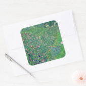 Gustav Klimt - Italiaans tuinlandschap Vierkante Sticker (Envelop)