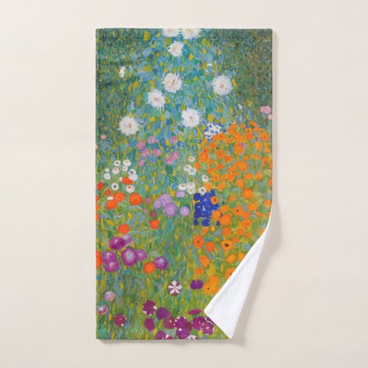 Gustav Klimt - Jardin des fleurs (Serviette à main)