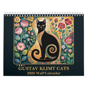 Gustav Klimt Kat   Elegante Art Nouveau Kat 2026 Kalender