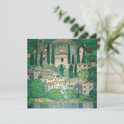 Gustav Klimt - Kerk in Cassone Bedankkaart (Staand voorkant)