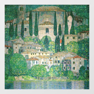 Gustav Klimt - Kerk in Cassone Raamsticker