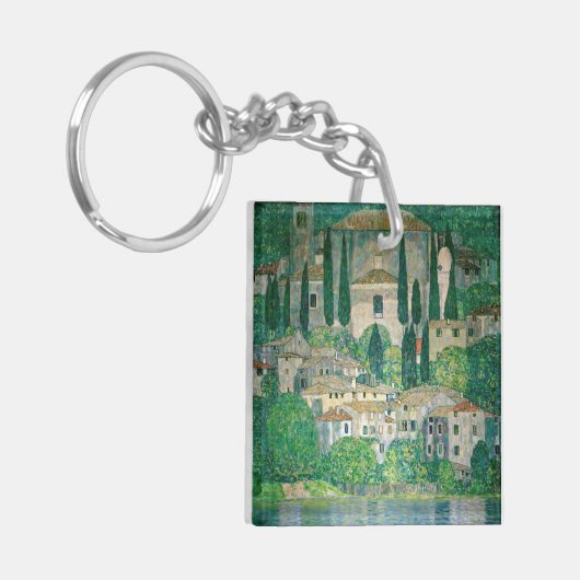 Gustav Klimt - Kerk in Cassone Sleutelhanger (Voorkant Links)