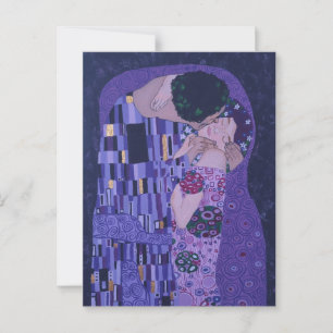 Gustav Klimt Kiss dans la carte postale violet