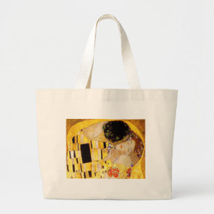 Gustav Klimt Kiss Het klassieke schilderij Grote Tote Bag