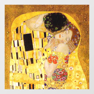 Gustav Klimt Kiss Het klassieke schilderij Raamsticker