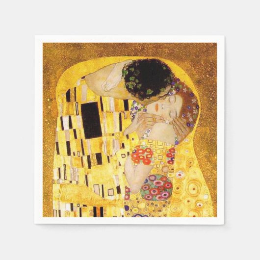 Gustav Klimt Kiss Het klassieke schilderij Servet (Voorkant)