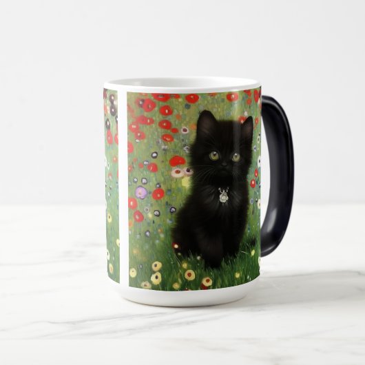 Gustav Klimt Kitten Magische Mok (Voorkant rechts)