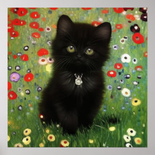 Gustav Klimt Kitten Poster