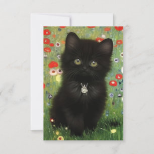 Gustav Klimt Kitten RSVP Kaartje