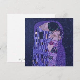 Gustav Klimt Kus in Paarse Kunstprint Plat Kaart