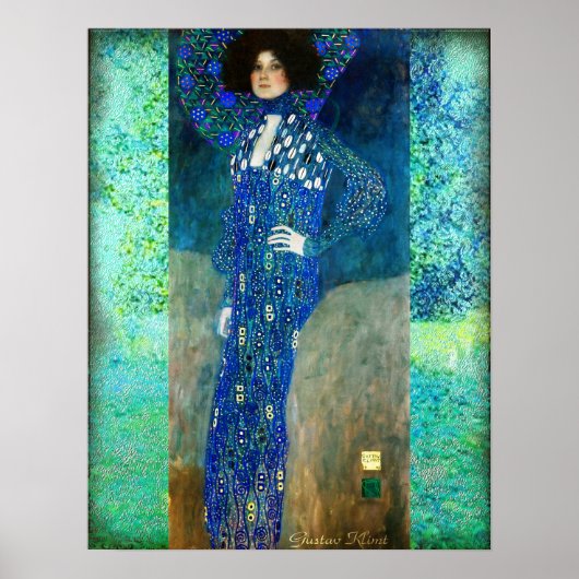 Gustav Klimt Lady in Blue Poster (Voorkant)