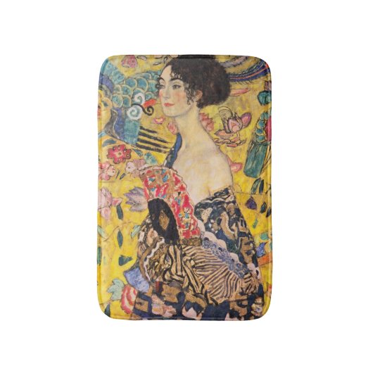 Gustav Klimt - Lady met Fan Badmat (Voorkant Verticaal)