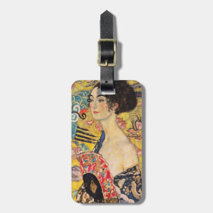 Gustav Klimt - Lady met Fan Bagagelabel