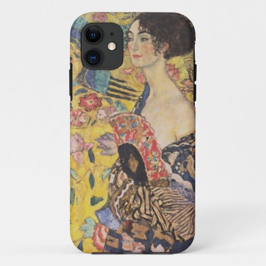Gustav Klimt Lady met Fan iPhone Case (Achterkant)