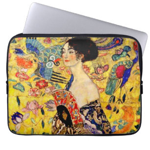Gustav Klimt Lady met Fan Laptop Sleeve