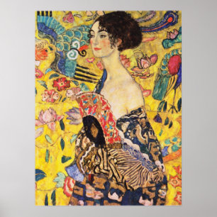 Gustav Klimt Lady met Fan Poster