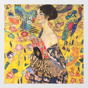 Gustav Klimt - Lady met Fan Raamsticker