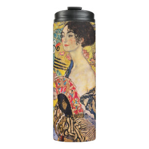 Gustav Klimt - Lady met Fan Thermosbeker