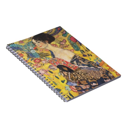 Gustav Klimt Lady met nieuwe Fan Art-indeling Notitieboek (Rechterzijde)