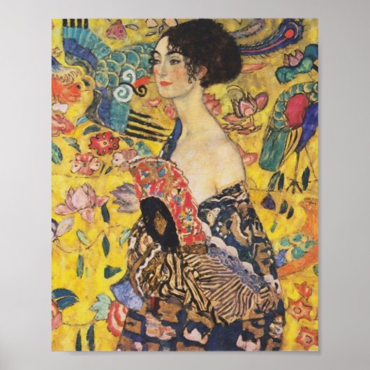 Gustav Klimt Lady met nieuwe Fan Art-indeling Poster (Voorkant)