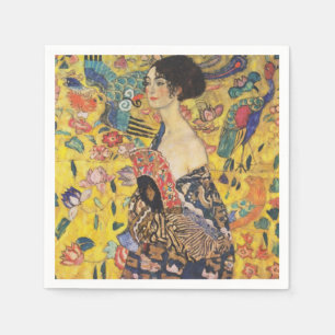 Gustav Klimt Lady met nieuwe Fan Art-indeling Servet