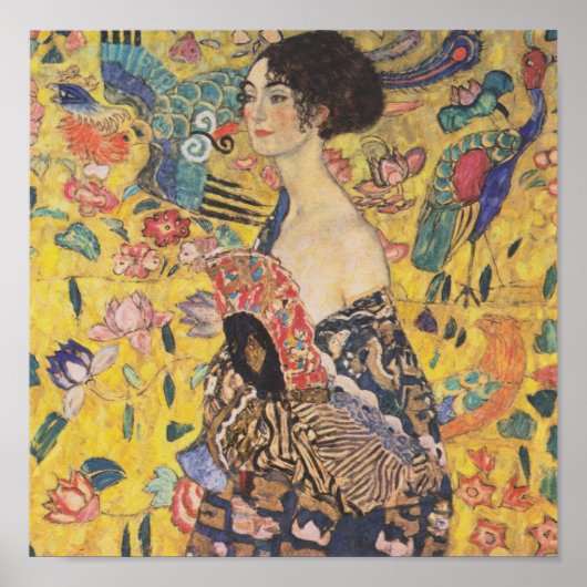 Gustav Klimt Lady With Fan Poster (Devant)