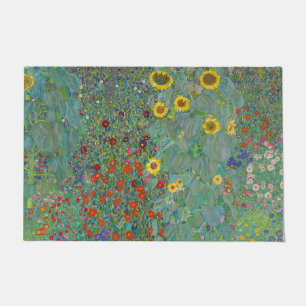 Gustav Klimt - Landelijke tuin met zonnebloemen Deurmat