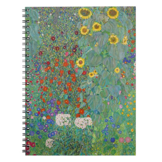 Gustav Klimt - Landelijke tuin met zonnebloemen Notitieboek (Voorkant)