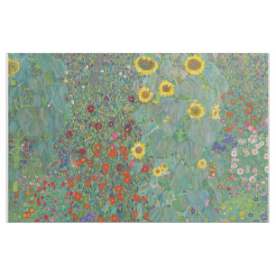 Gustav Klimt - Landelijke tuin met zonnebloemen Stof