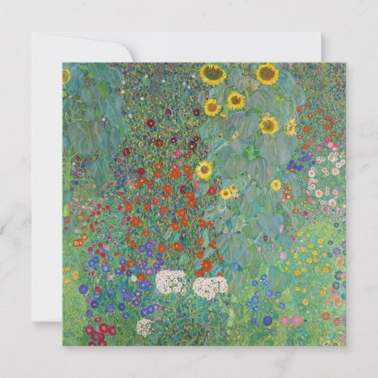 Gustav Klimt - Landentuin met zonnebloemen Bedankkaart (Voorkant)