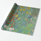 Gustav Klimt - Landentuin met zonnebloemen Cadeaupapier (Uitgerold)