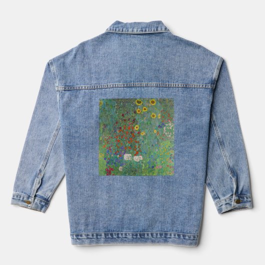 Gustav Klimt - Landentuin met zonnebloemen Denim Jacket (Achterkant)