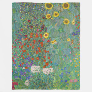Gustav Klimt - Landentuin met zonnebloemen Fleece Deken