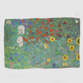 Gustav Klimt - Landentuin met zonnebloemen Golfhanddoek (Horizontaal)