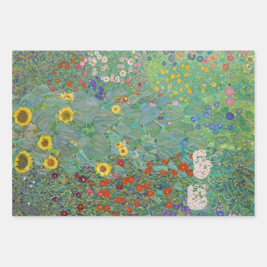 Gustav Klimt - Landentuin met zonnebloemen Inpakpapier Vel (Voorkant 2)