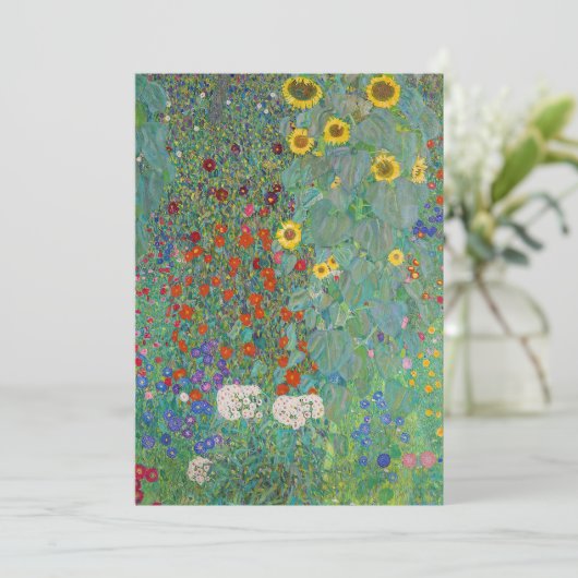 Gustav Klimt - Landentuin met zonnebloemen Kaart (Staand voorkant)