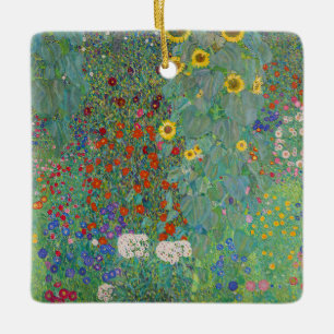 Gustav Klimt - Landentuin met zonnebloemen Keramisch Ornament