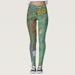 Gustav Klimt - Landentuin met zonnebloemen Leggings