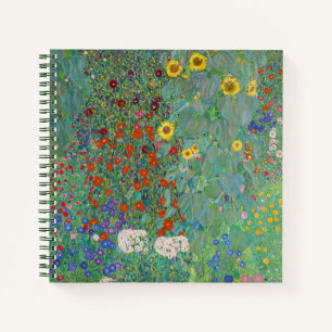 Gustav Klimt - Landentuin met zonnebloemen Notitieboek