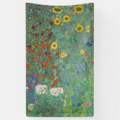Gustav Klimt - Landentuin met zonnebloemen Spandoek (Verticaal)