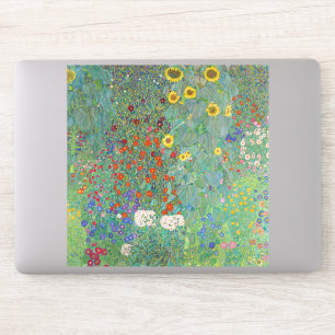 Gustav Klimt - Landentuin met zonnebloemen Sticker