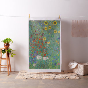 Gustav Klimt - Landentuin met zonnebloemen Stof