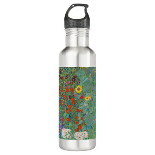 Gustav Klimt - Landentuin met zonnebloemen Waterfles