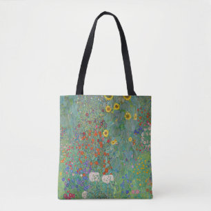 Gustav Klimt - Landtuin met zonnebloemen Draagtas